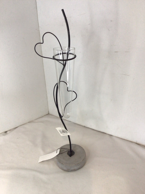 Bud Vase Black/Gray Wrought Iron Vase