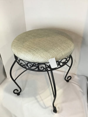 Round Silver Stool/Foot Stool/Ottoman