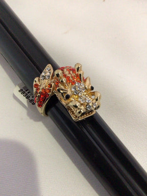 Orange Rhinestone Ring