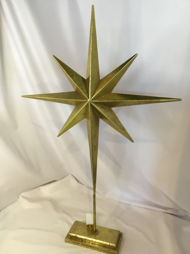 Gold Metal Star Sculpture