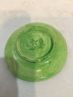 Vintage 19th Century Glazed Green Ceramic Lettuce Plate