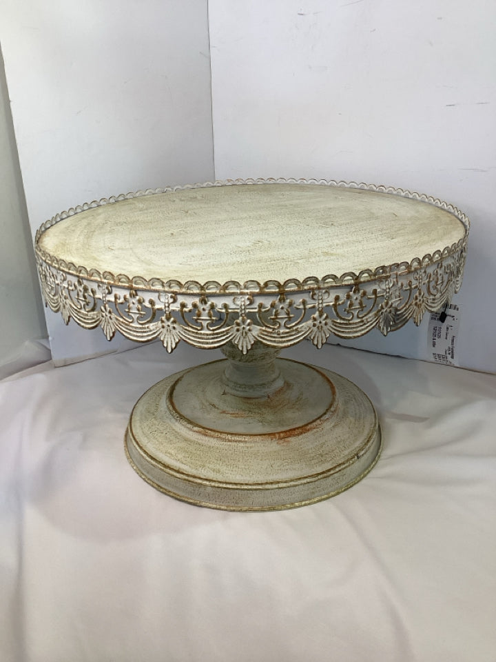 Cream Metal Cake Server