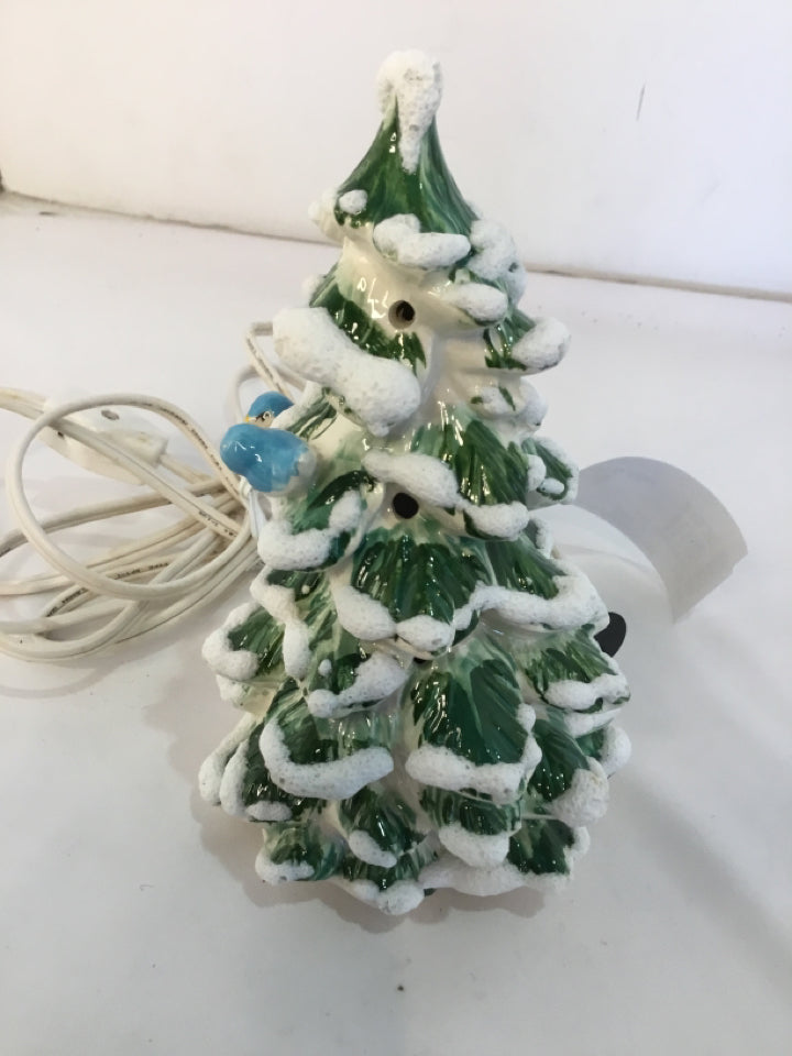 Tree Green/White Ceramic Christmas Tree Holiday Item