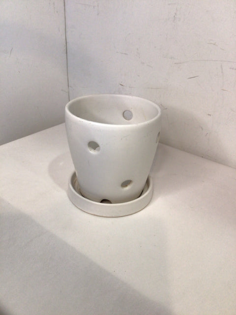 White Ceramic Orchids Planter