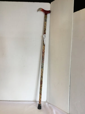 Red/Cream Bakelite Floral Cane