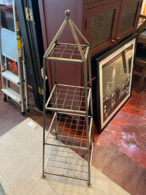 4 Tier Silver Metal Shelf