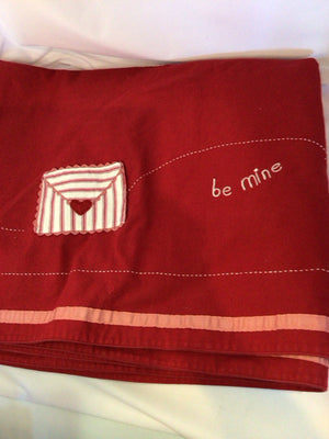 Pottery Barn Full Heart Blanket Red/white Bedding