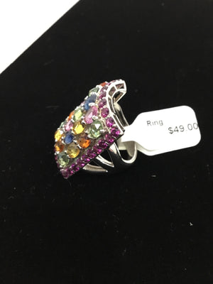 Multi-Color Rhinestone Ring