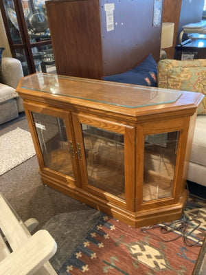 2 Door Wood/Glass Brown Buffet/Sideboard