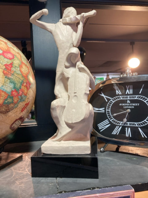 Vintage White/Black Durastone Musicians Sculpture