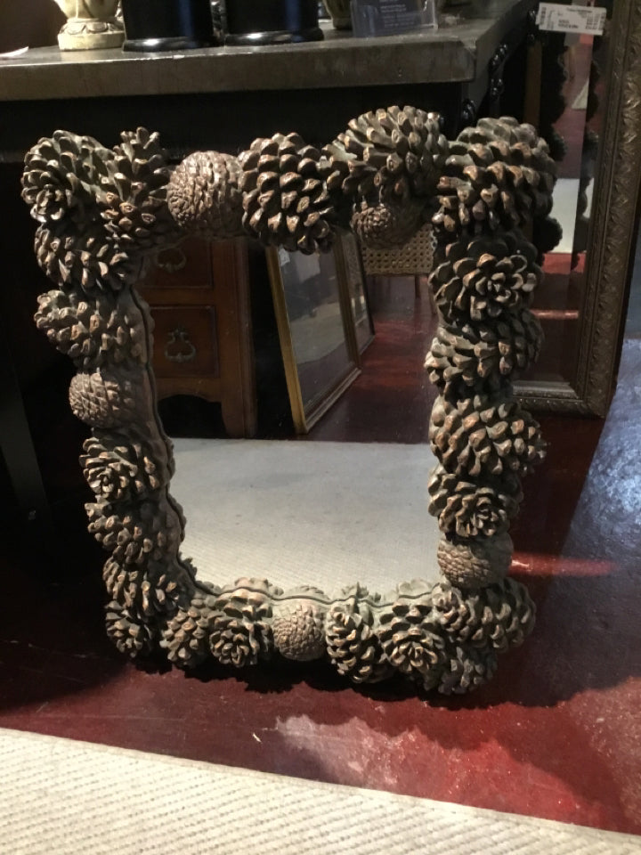 Bronze Resin Pine Cone Mirror