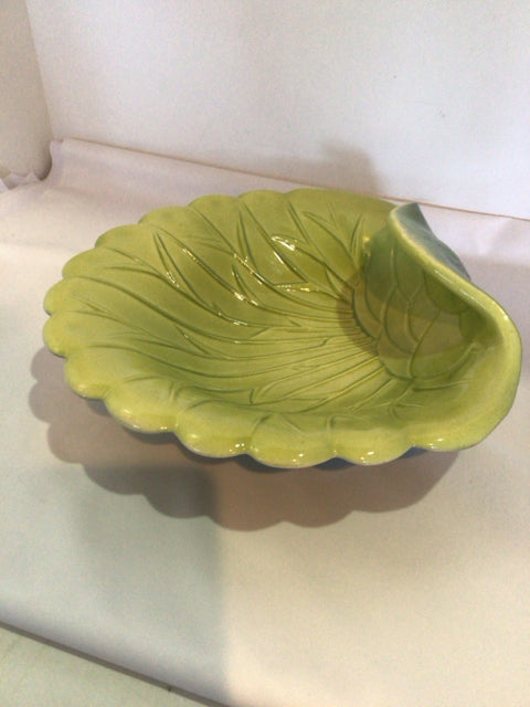 McCoy Green Ceramic Leaf Plate