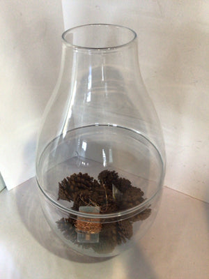 Modern Clear Glass 2 Piece Candle Holder
