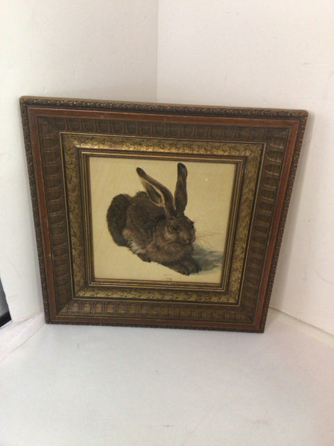 Cream/Brown Bunny Framed Art