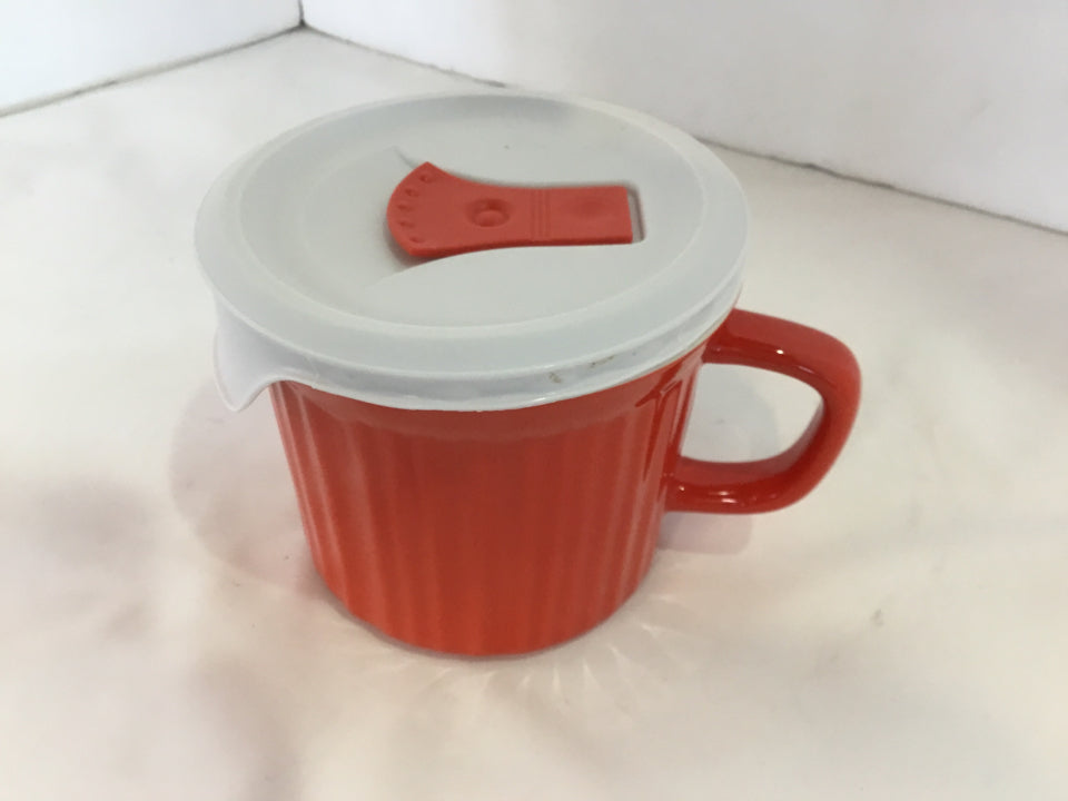 Corningware Red Ceramic Bowl