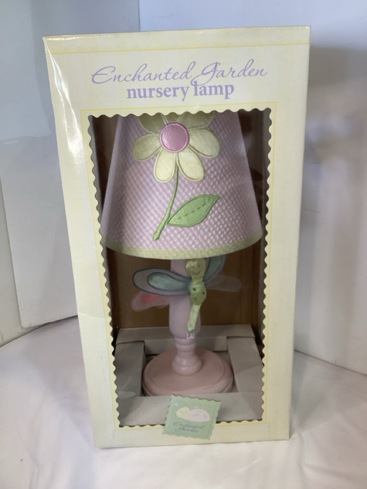 Nursery Pink/Green Wood In Box Lamp