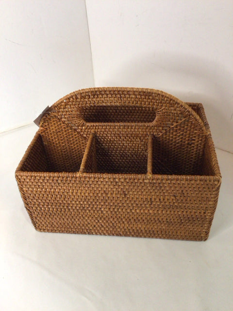 Divided Wicker Brown Organizer