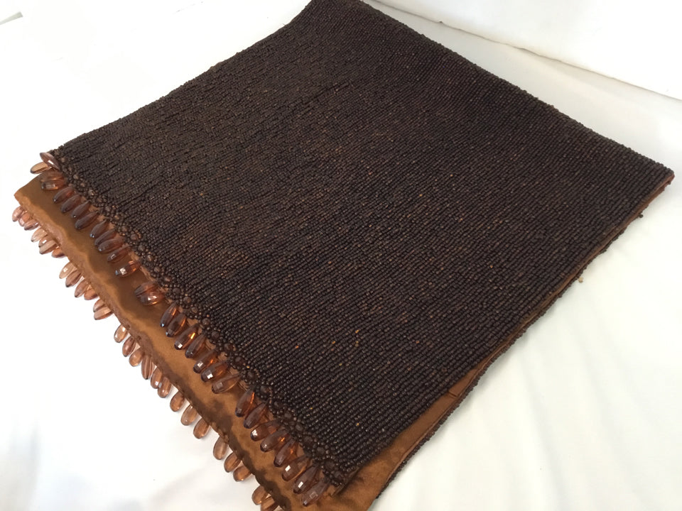 Brown Beaded Table Runner