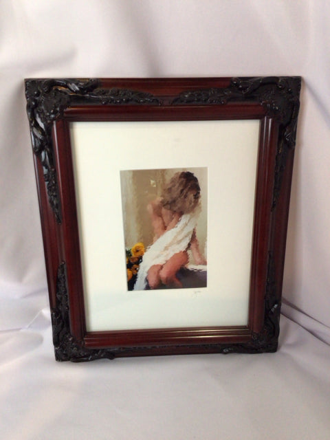 Impressionism Purple/White Woman Framed Art