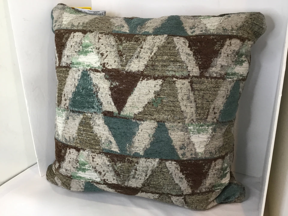 Brown/Blue Polyester Pillow