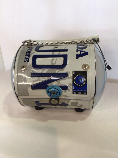 Metal Blue/White Purse