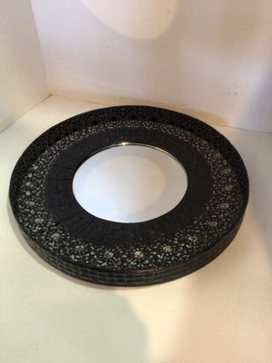 Black Needlepoint Cut Out Mirror