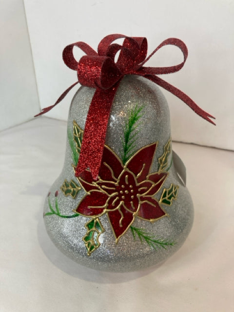 Christmas Silver Glass Bell Holiday Item