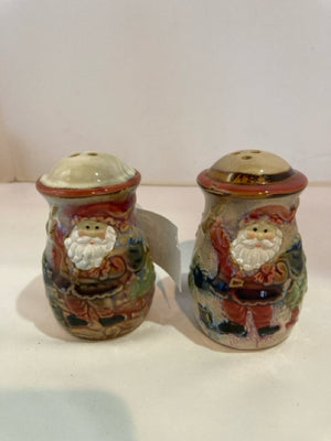 Salt & Pepper Multi-Color Ceramic Santa Holiday Item