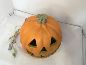 Electric Orange Plastic Pumpkin Light up Holiday Item