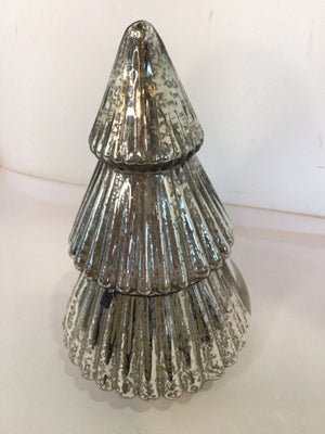 Battery Operated Silver Mercury Glass Tree Light up Holiday Item