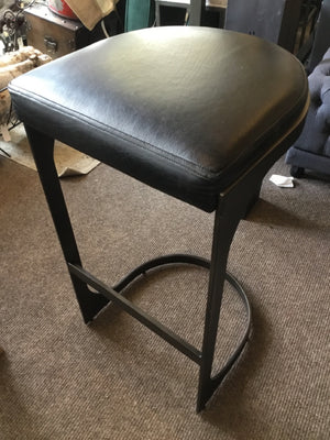 Metal/Leather Backless Black Barstool/Bar Stool BPDYQN9M