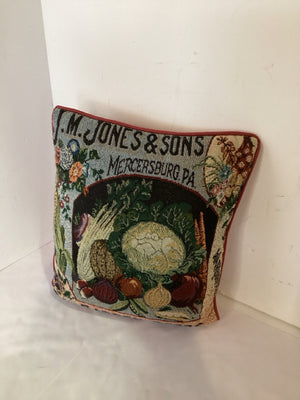 Multi-Color Polyester Needlepoint Garden Pillow