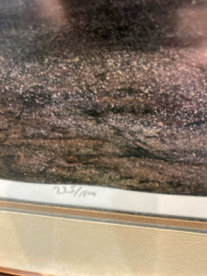 Signed Brown/Multi Gas Station Framed Art