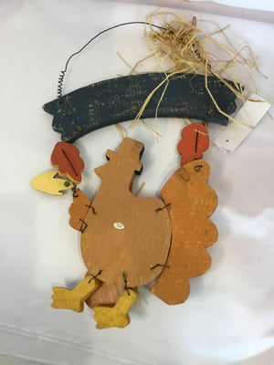 Thanksgiving Brown/Orange Wood Turkey Holiday Item