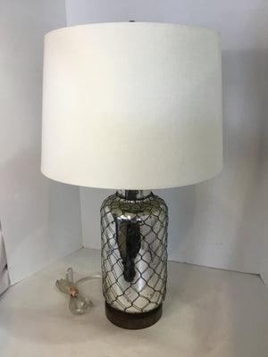 Silver Metal/Glass Lamp