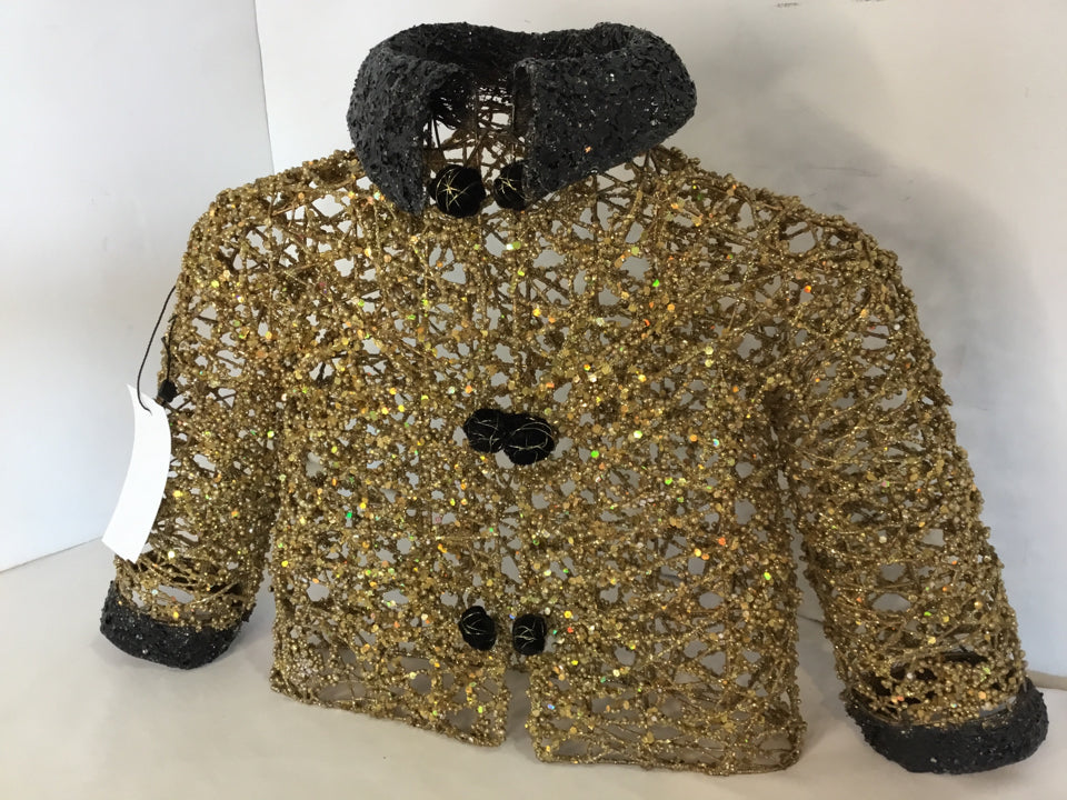Gold/Black Wire Beaded Sweater Holiday Item