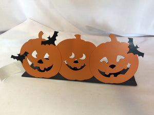 Halloween Orange Metal Candle Holder Pumpkin Holiday Item