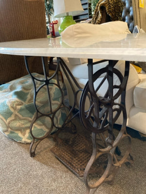 Original Vintage Marble Top White/Black Table