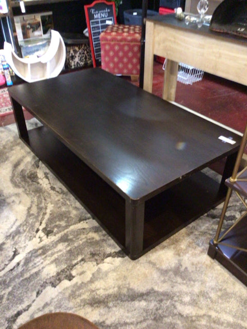 Modern Wood Coffee Tiered Black Table