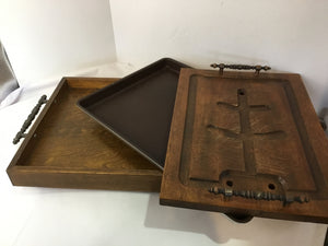 Vintage Brown Wood Meat Tray