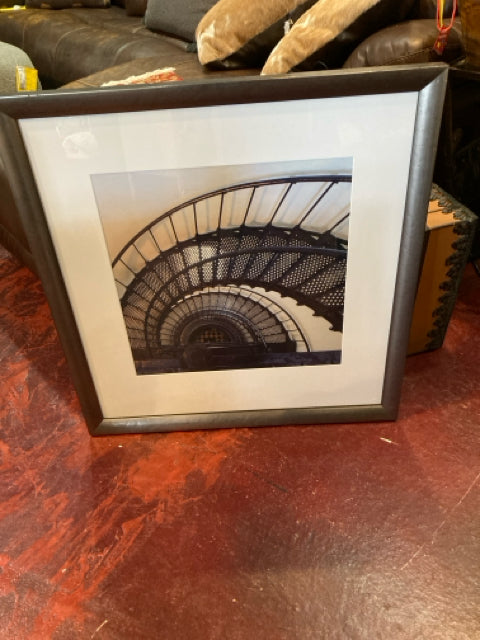 Black/White Staircase Framed Art