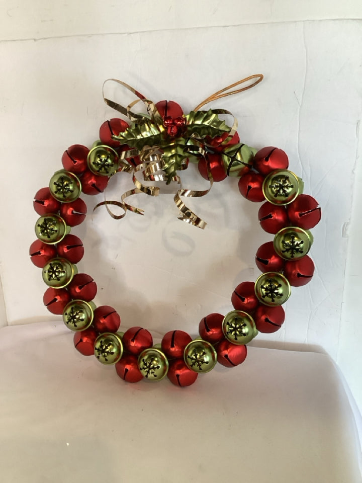 Wreath Red/Green Bells Holiday Item