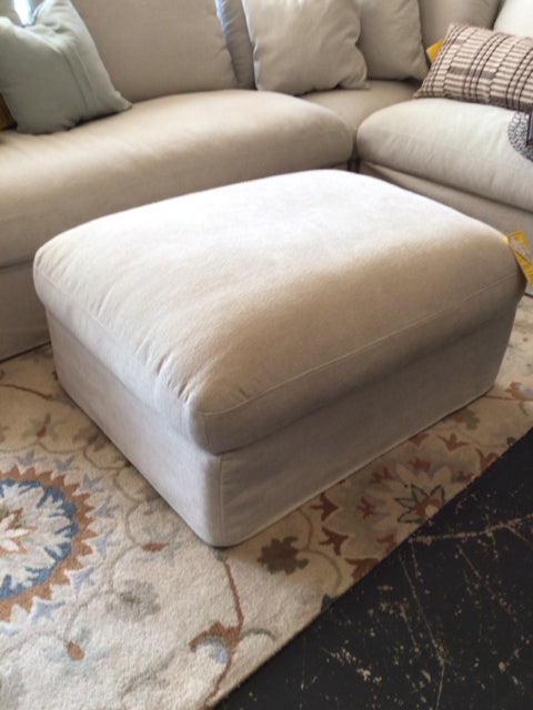 Castlery Slipcover Cream Storage FootStool/Ottoman