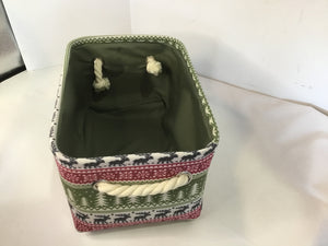 Green/Red Cloth Basket Holiday Item