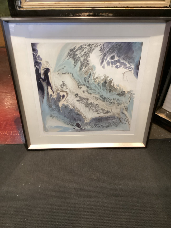 Signed Print Blue/White Framed Art