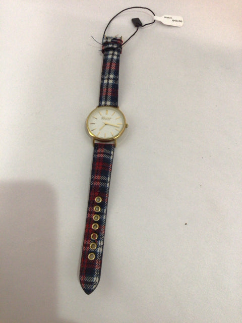 Geneva Red/White Plaid Watch