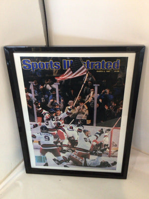 Sports Illustrated White/Blue Hockey Framed Art