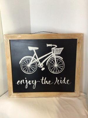 Whimsical Black/White Bicycle Framed Art
