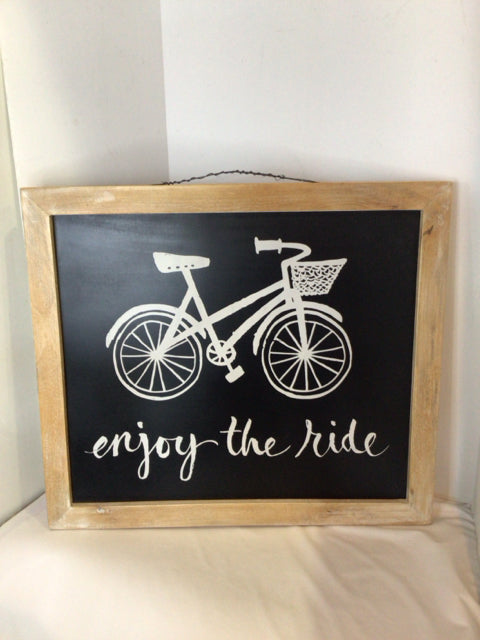Whimsical Black/White Bicycle Framed Art