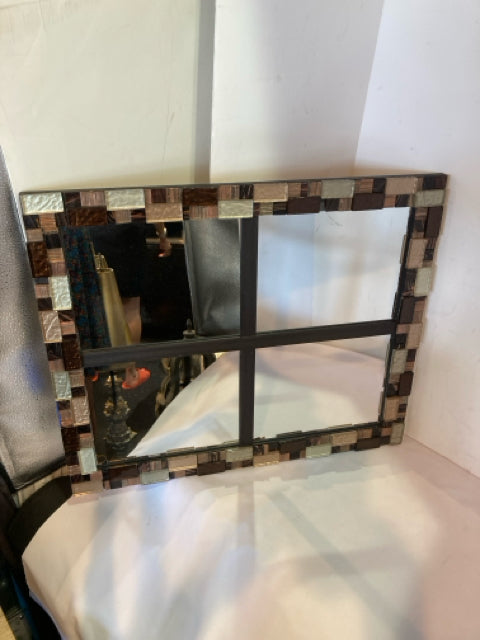 Divided Brown Tiled Mirror